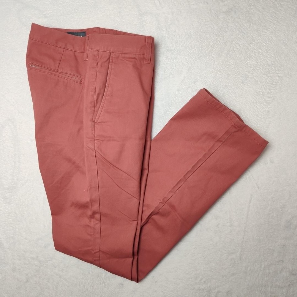Bonobos Pants Mens 31x32 Red Chino Straight‎ Leg Cotton Casual Pockets Travel